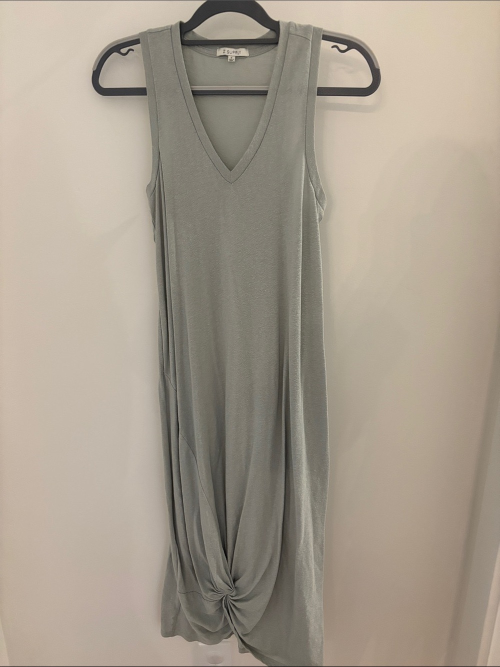 Z Supply Sleeveless V-Neck Midi Dress in Sage Green